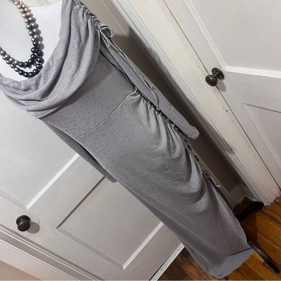 PrettyLittleThing Light Gray Cowl Neck Dress women's Size 12 - Picture 1 of 15